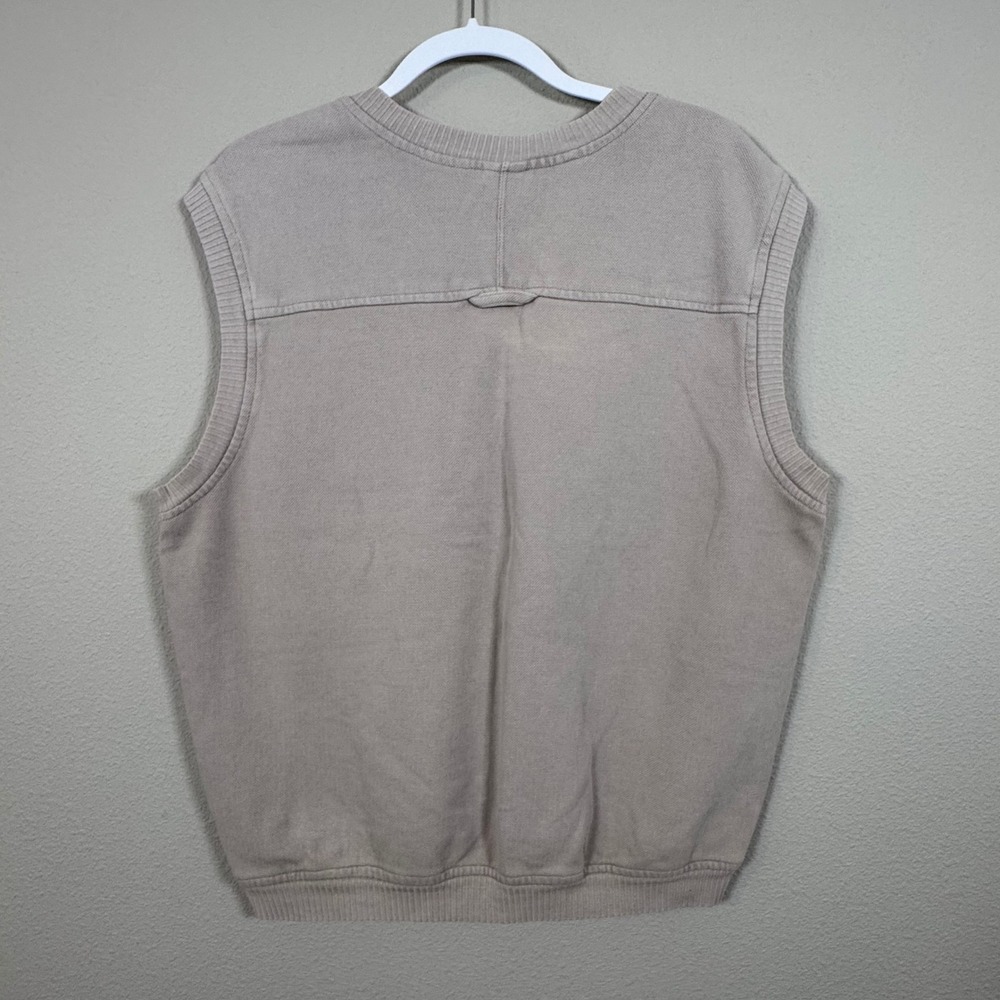 Vintage Columbia Sportswear Men's XL Tan Cotton Golf Sweater Vest Grandpacore - Picture 2 of 7